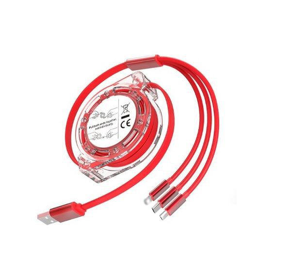 Uttrekkbar tre-i-ett dataladekabel