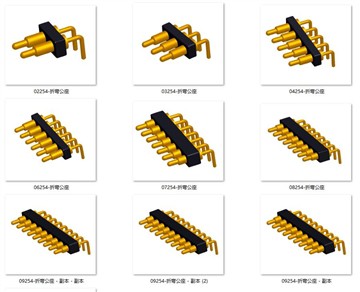 Høyre Angel spring pogo pin-kontakt