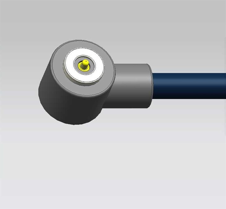 Enkel-PIN rund høyre-magnetisk vinkelkabel
